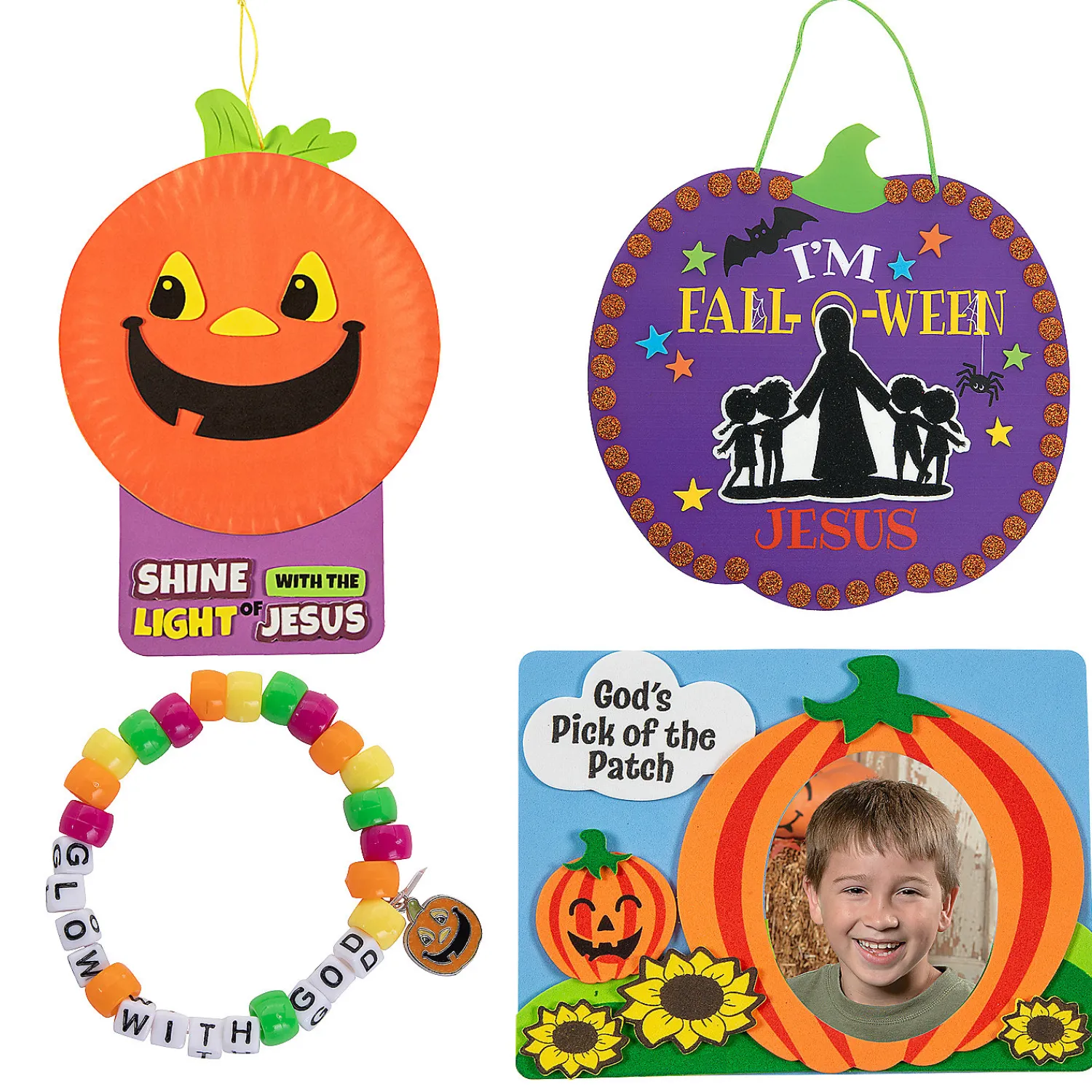 bulk_halloween_falloween__0.webp Bulk Halloween Fall-O-Ween Jesus Craft Kit Assortment - Makes 48<Oriental Trading New