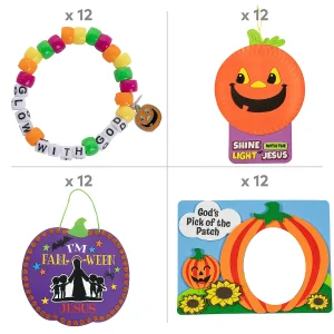 Bulk Halloween Fall-O-Ween Jesus Craft Kit Assortment - Makes 48<Oriental Trading New
