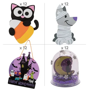Bulk Halloween Howl-O-Ween Is Purrr-Fect Craft Kit Assortment - Makes 48<Oriental Trading Clearance