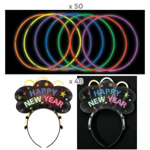 Oriental Trading Glow Assortments*Bulk New Year's Eve Glow Accessories Kit For 48