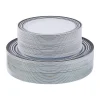 Bulk Premium White Plastic Plates With Black & White Trim - 100 Ct.<Oriental Trading Online