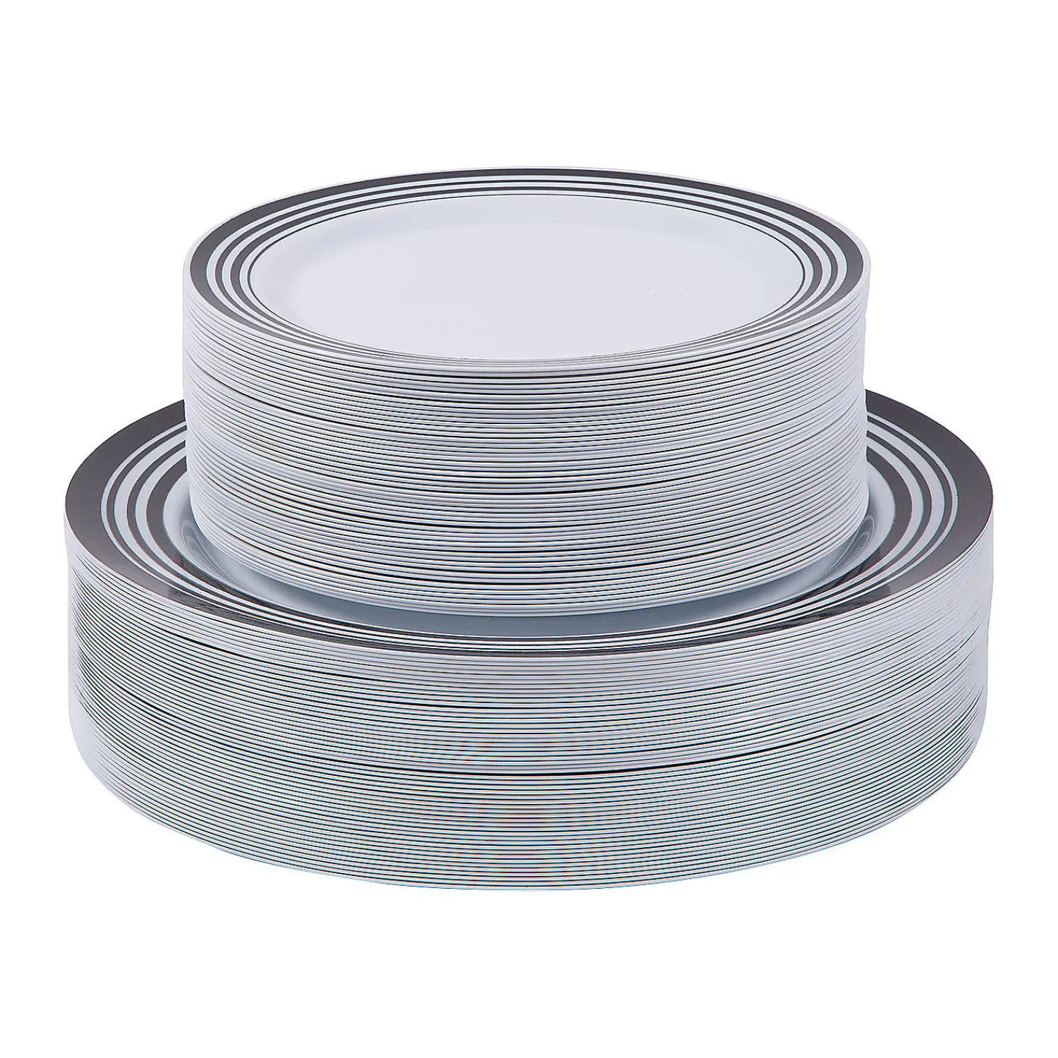 bulk_premium_white_plasti_0-1.webp Bulk Premium White Plastic Plates With Black & White Trim - 100 Ct.<Oriental Trading Online