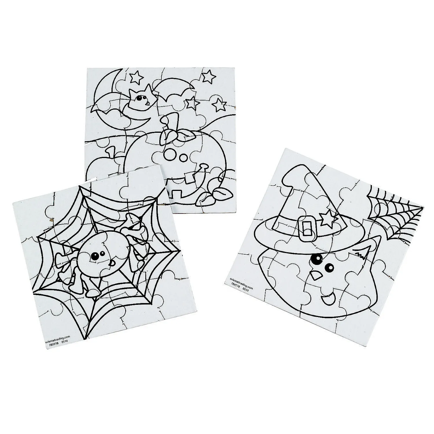 Bulk Set Of 50 Color Your Own Halloween Friends Mini Puzzles<Oriental Trading Best