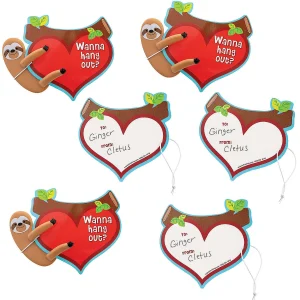Oriental Trading Character Toys*Bulk Sloth Bendable Valentine Exchanges With Card For 48