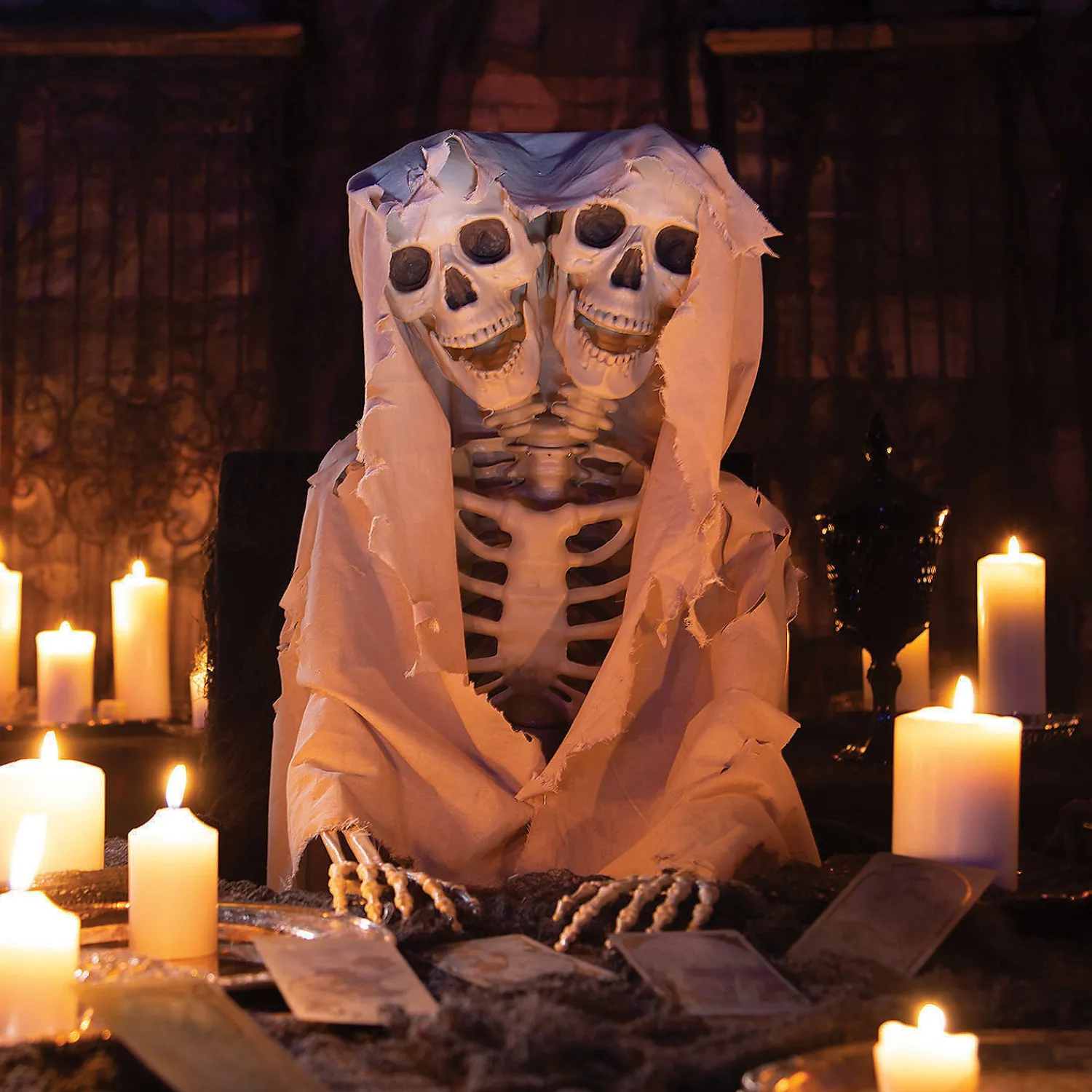 bulk_twoheaded_lifesize_p_1.webp Bulk Two-Headed Life-Size Posable Skeleton Halloween Decorations - 3 Pc.<Oriental Trading Best