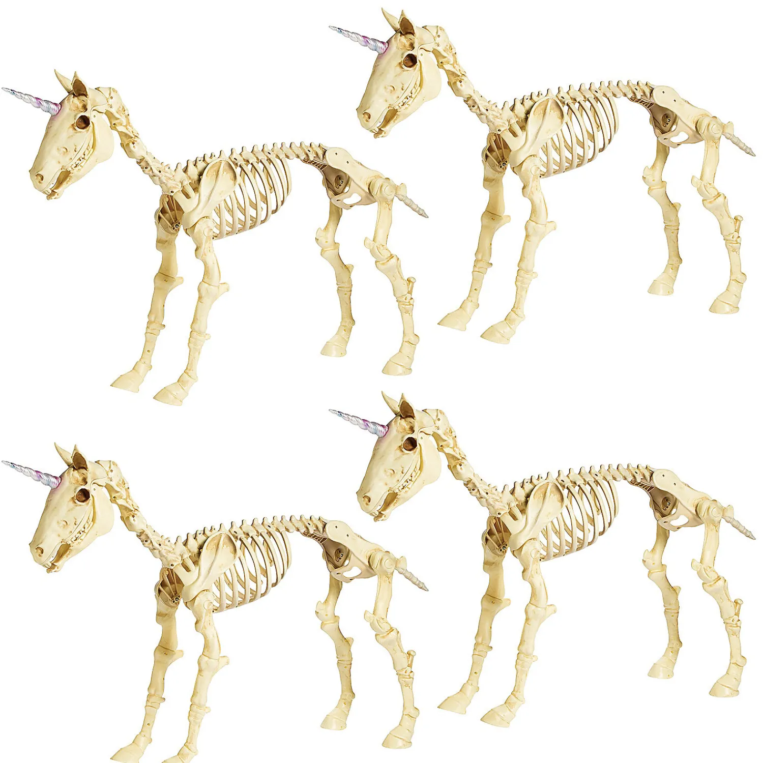 bulk_unicorn_skeleton_hal_0.webp Bulk Unicorn Skeleton Halloween Decorations - 4 Pc.<Oriental Trading Outlet