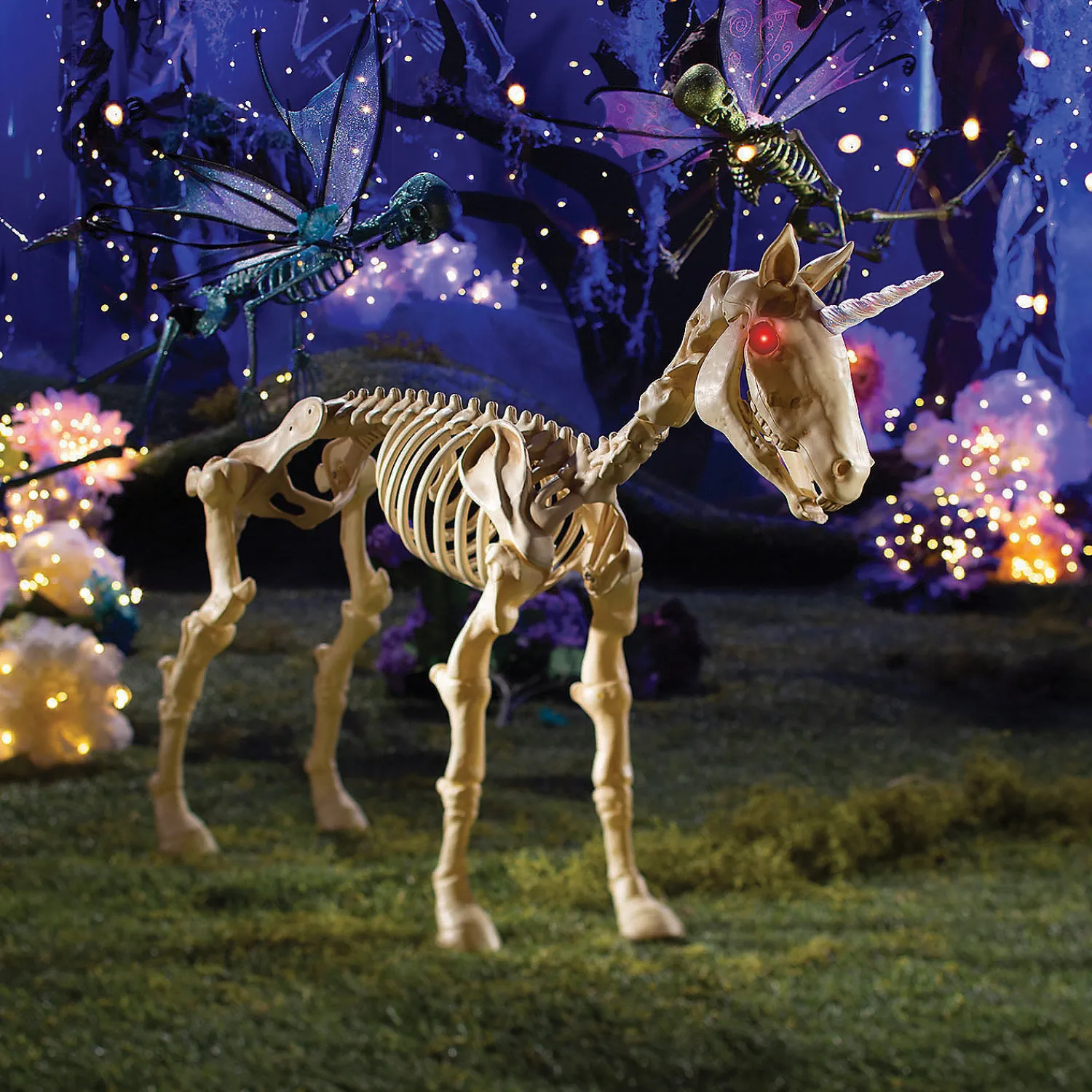 bulk_unicorn_skeleton_hal_1.webp Bulk Unicorn Skeleton Halloween Decorations - 4 Pc.<Oriental Trading Outlet
