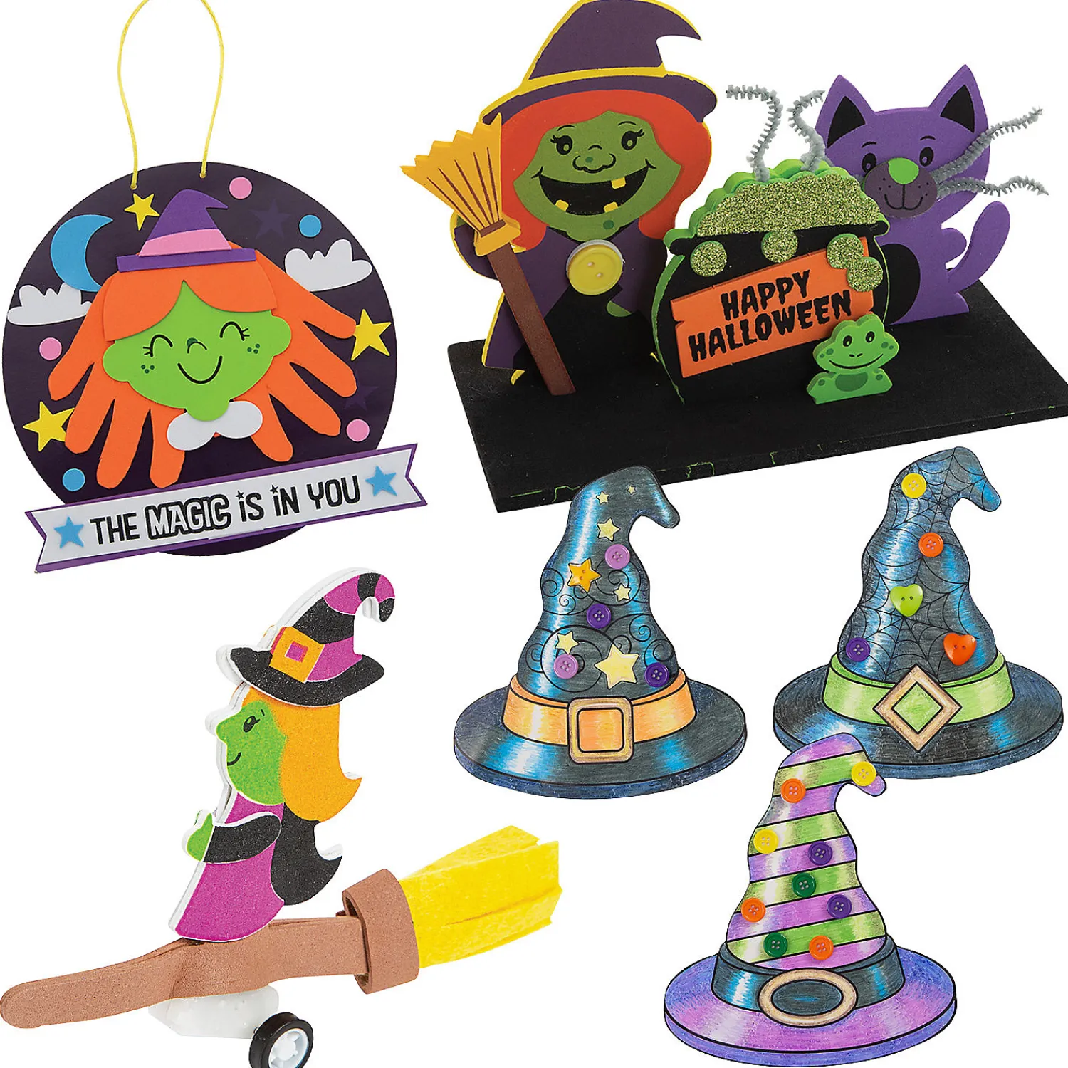 bulk_value_halloween_witc_0.webp Bulk Value Halloween Witch Craft Kit Assortment - Makes 48<Oriental Trading Best
