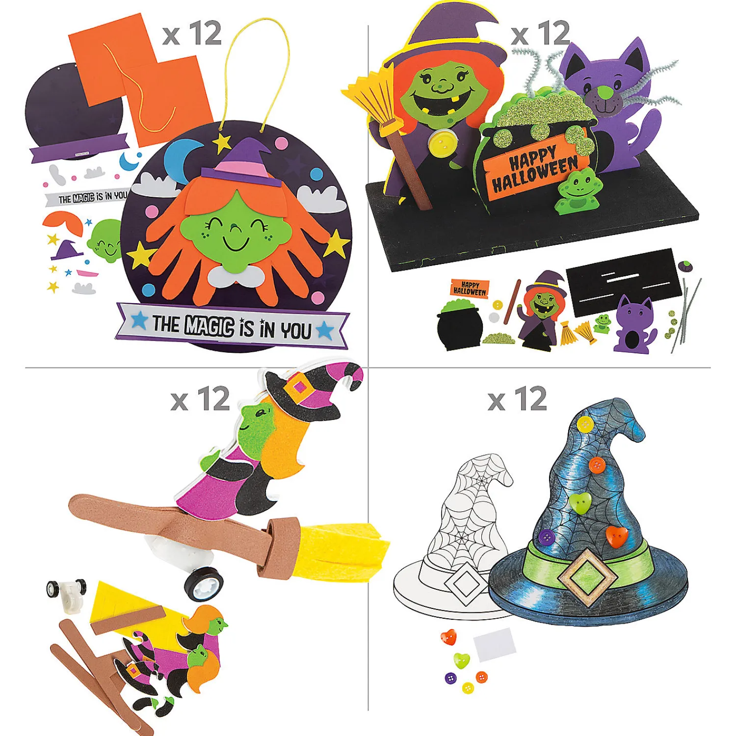bulk_value_halloween_witc_1.webp Bulk Value Halloween Witch Craft Kit Assortment - Makes 48<Oriental Trading Best