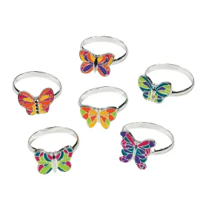 Oriental Trading Rings*Butterfly Adjustable Rings - 12 Pc.