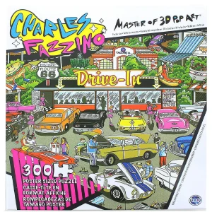 Oriental Trading Puzzles*Charles Fazzino Pop Art Route 66 300 Piece Poster Sized Jigsaw Puzzle
