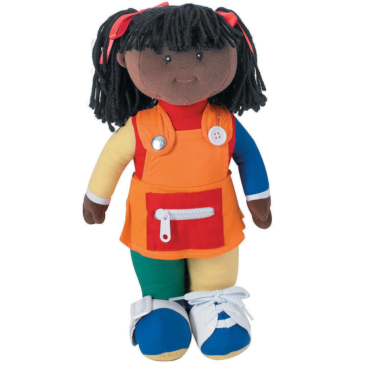 childrens_factory_learn_t_0.webp Oriental Trading Character Toys*Children's Factory Learn To Dress Doll African American Girl