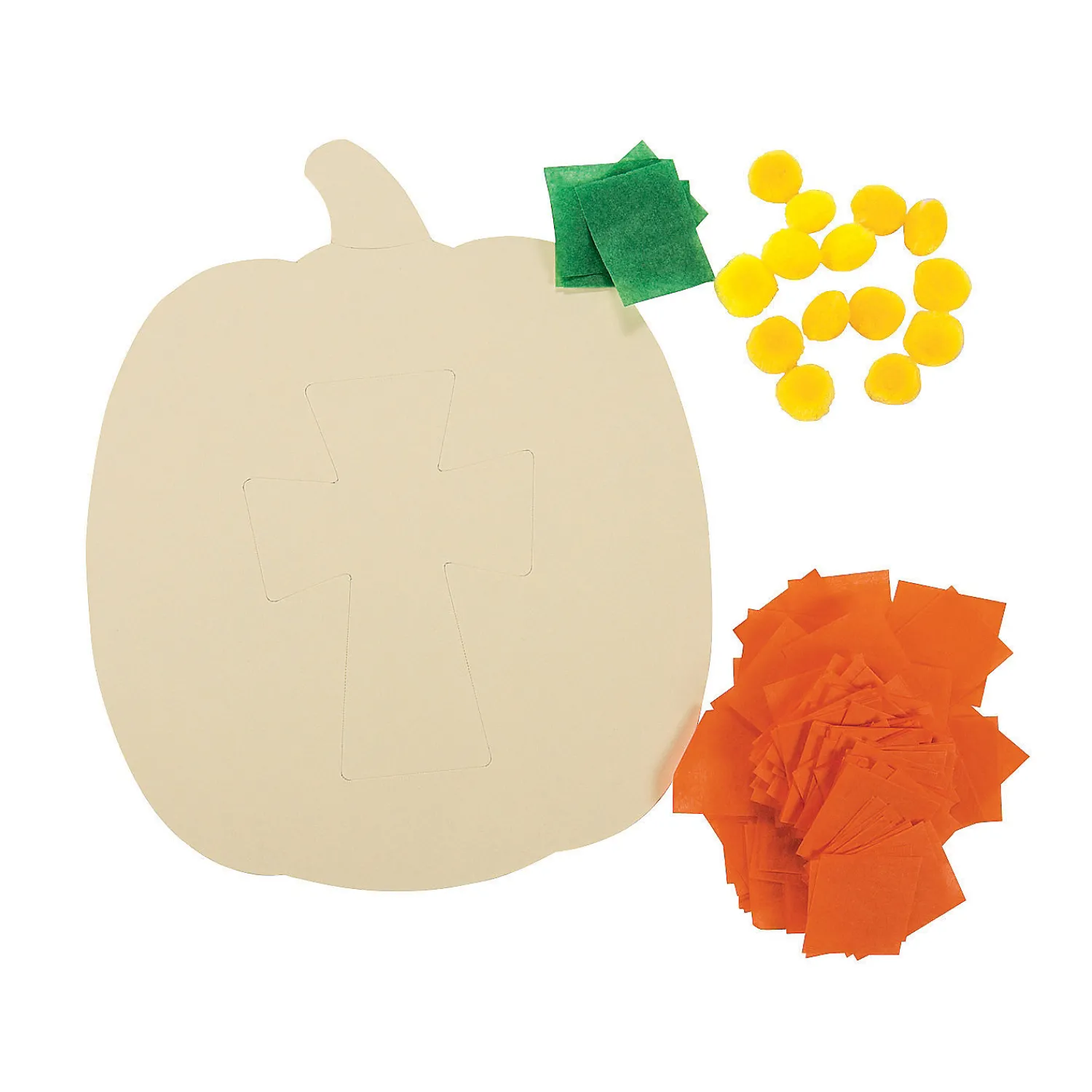 christian_pumpkin_crinkle_1.webp Christian Pumpkin Crinkle Tissue Paper Craft Kit- Makes 12<Oriental Trading Fashion