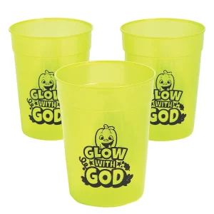 Christian Pumpkin Glow-In-The-Dark Reusable Bpa-Free Plastic Cups - 12 Ct.<Oriental Trading Shop