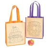 Color Your Own Medium Christian Pumpkin Halloween Nonwoven Tote Bags - 12 Pc.<Oriental Trading Outlet