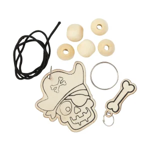 Color Your Own Spooky Pirate Wood Key Chains Craft Kit - Makes 12<Oriental Trading Discount