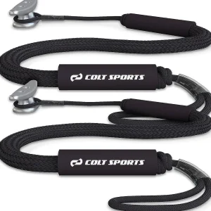 Colt Sports 2 Pack Bungee Dock Lines Mooring Rope For Boats - Black 5 Feet - Marine Rope, Elastic Boat, Jet Ski, And Dock Line With Secure Stainless Steel Hooks<Oriental Trading Sale