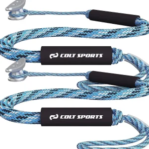 Colt Sports 2 Pack Bungee Dock Lines Mooring Rope For Boats - Blue, White And Black 7 Feet - Marine Rope, Elastic Boat, Jet Ski Secure Stainless Steel Hooks<Oriental Trading Fashion