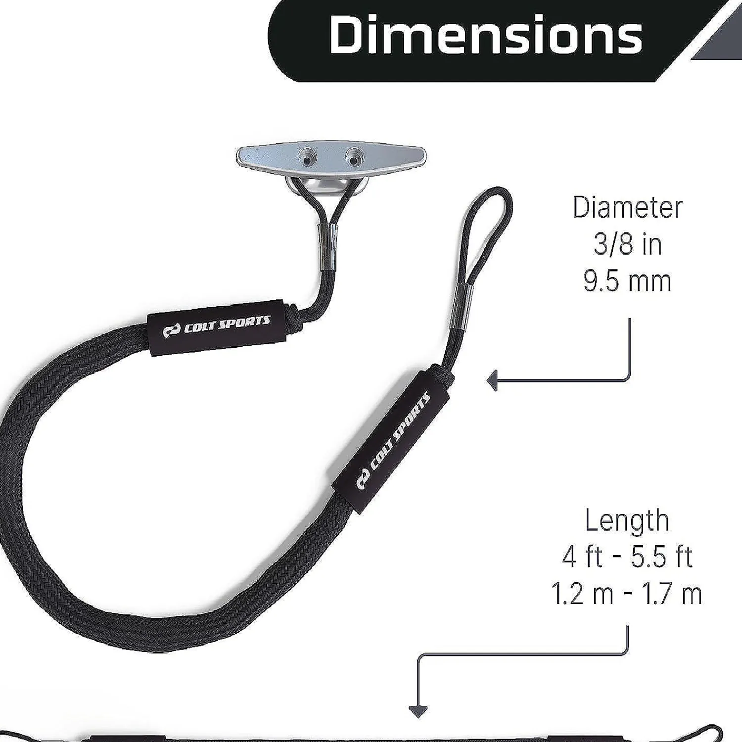 colt_sports__pack_bungee__1-1.webp Colt Sports 2 Pack Bungee Dock Lines Mooring Rope For Boats - Black 5 Feet - Marine Rope, Elastic Boat, Jet Ski, And Dock Line With Secure Stainless Steel Hooks<Oriental Trading Sale