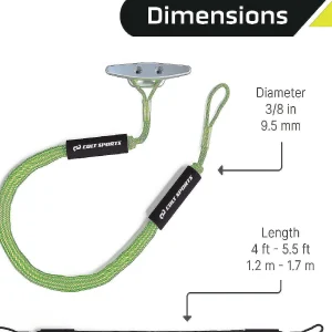 Colt Sports 2 Pack Bungee Dock Lines Mooring Rope For Boats - Green & Yellow 5 Feet - Marine Rope, Elastic Boat, Jet Ski, With Secure Stainless Steel Hooks<Oriental Trading Online
