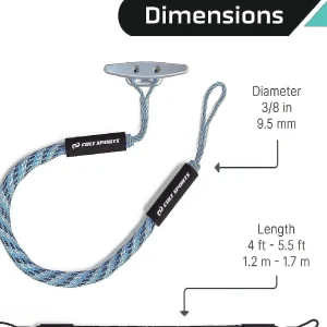 Colt Sports 2 Pack Bungee Dock Lines Mooring Rope For Boats - Blue, White And Black 7 Feet - Marine Rope, Elastic Boat, Jet Ski Secure Stainless Steel Hooks<Oriental Trading Fashion