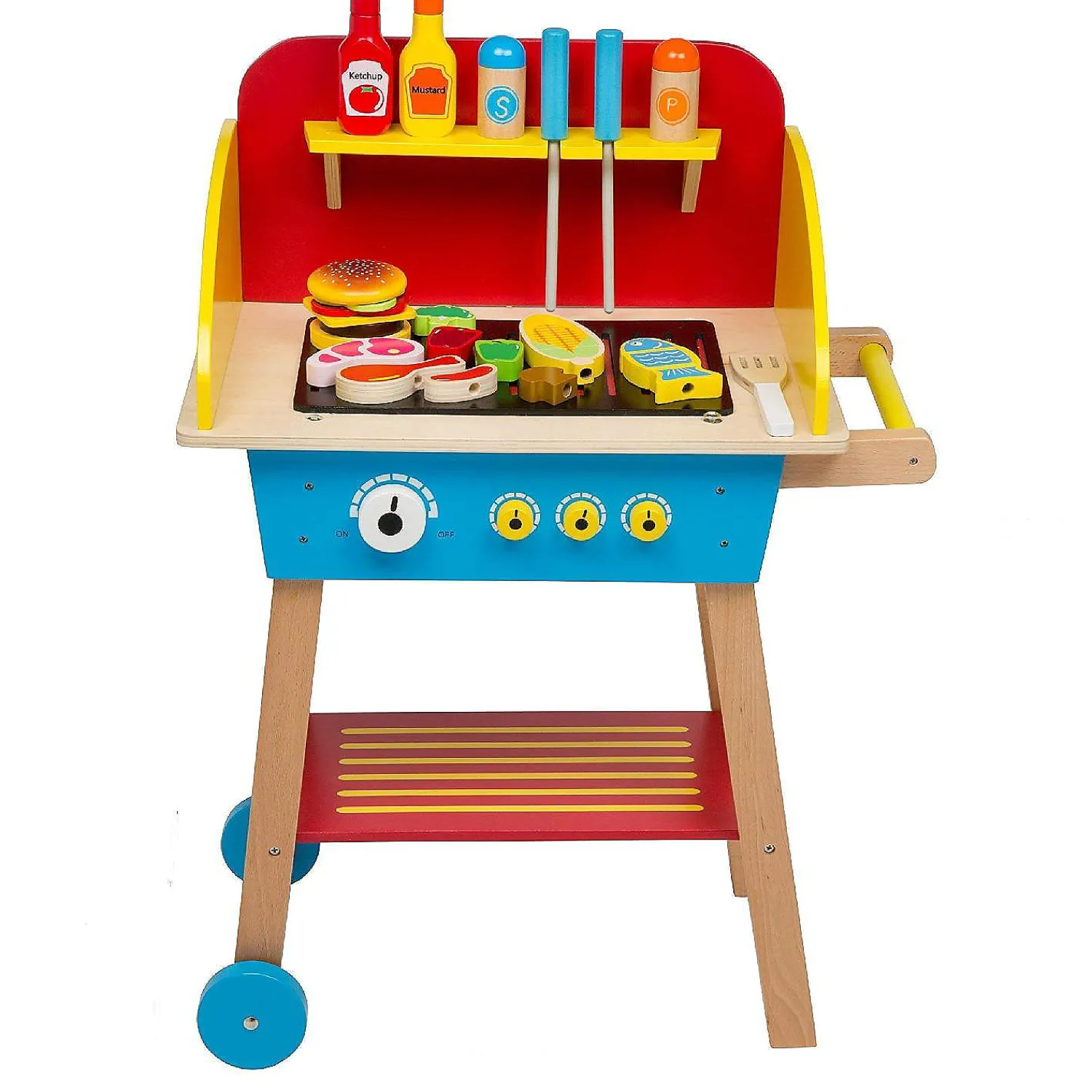 cook_n_grill_wood_toy_bbq_0.webp Oriental Trading Play Sets*Cook 'N Grill Wood Toy Bbq Set - Includes Pretend Play Wooden Barbeque Food & Grilling Tools For Kids, Boys & Girls, More Than 30 Pieces, Fun Indoor Activity Se