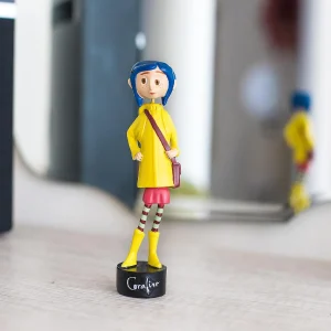 Oriental Trading Character Toys*Coraline In Rain Coat Pvc Bobble Figure 5 Inches Tall