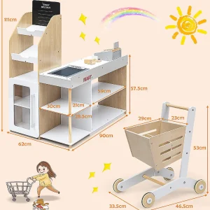Oriental Trading Play Sets*Costway Grocery Store Playset Pretend Play Supermarket Shopping Set With Shopping Cart