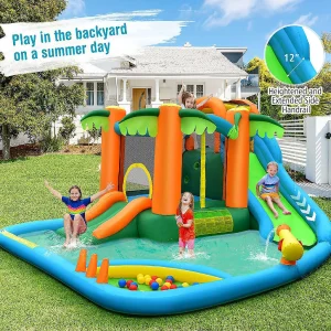 Costway Inflatable Water Slide Park Kid Bounce House W/ Upgraded Handrail & 780W Blower<Oriental Trading Flash Sale