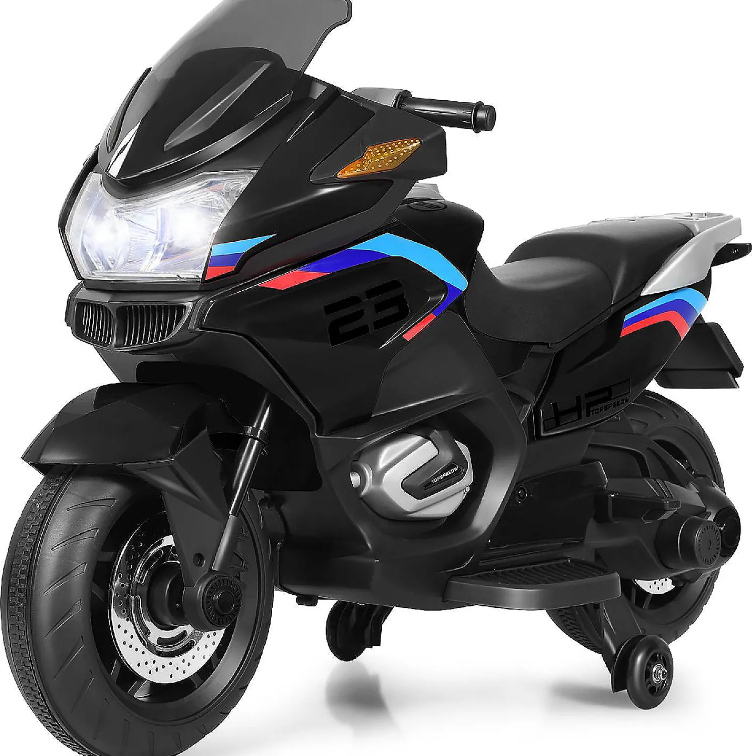 costway_v_kids_ride_on_mo_0.webp Costway 12V Kids Ride On Motorcycle Electric Motor Bike W/ Training Wheels & Light Black<Oriental Trading Fashion