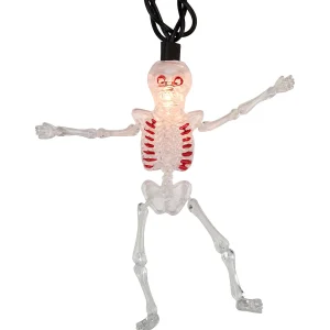 10Ct Skeleton Halloween Lights - 7.5Ft Black Wire<Oriental Trading Shop