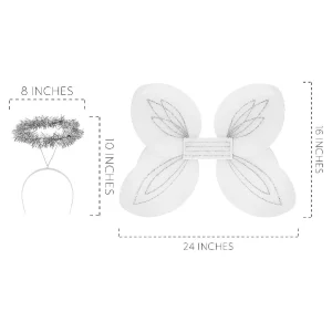 Oriental Trading Pretend Play*Darware Christmas Angel Wings And Halos Sets (6-Pack); Angel Dress Up Costumes For Pageants, Plays And Parties, White And Silver