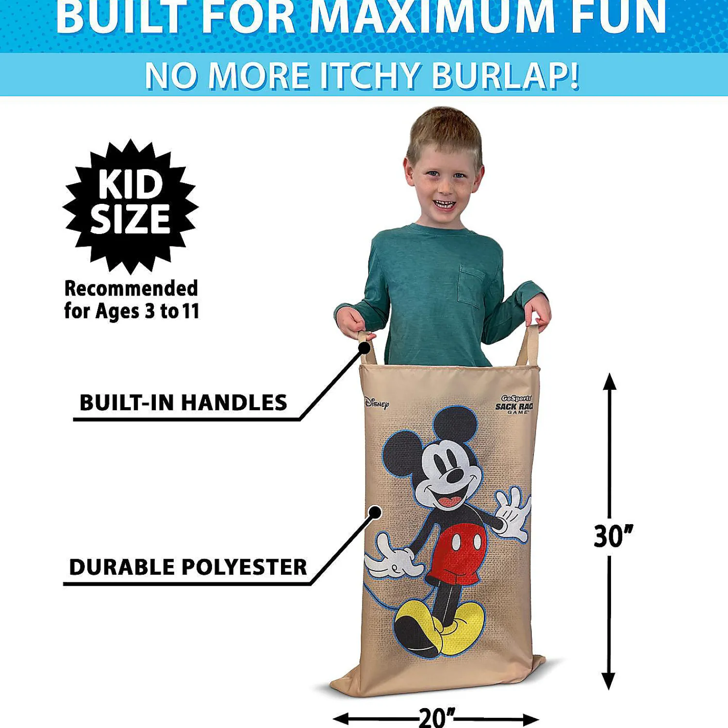 disney_mickey_and_friends_3.webp Disney Mickey And Friends Sack Race Party Game By Gosports - 6 Pack Bags For Kids<Oriental Trading Cheap