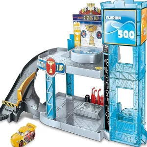 Oriental Trading Toy Cars*Disney Pixar Cars Stunt And Splash Red Playset W/ Color Change Lightning Mcqueen