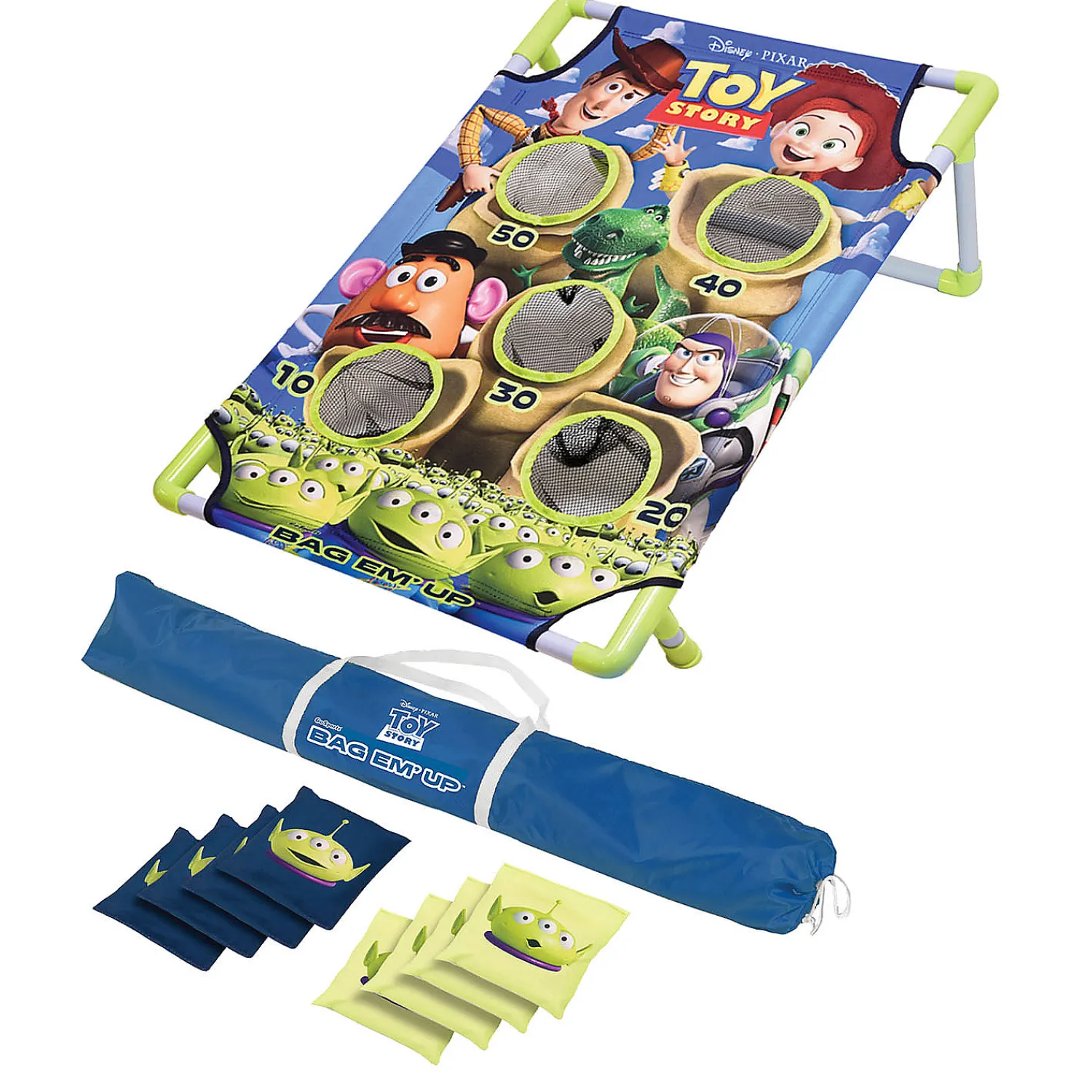disney_pixar_toy_story_ba_0.webp Disney Pixar Toy Story Bag-Em-Up Game Set By Gosports - Includes 8 Alien Bean Bags With Portable Carrying Case<Oriental Trading Store