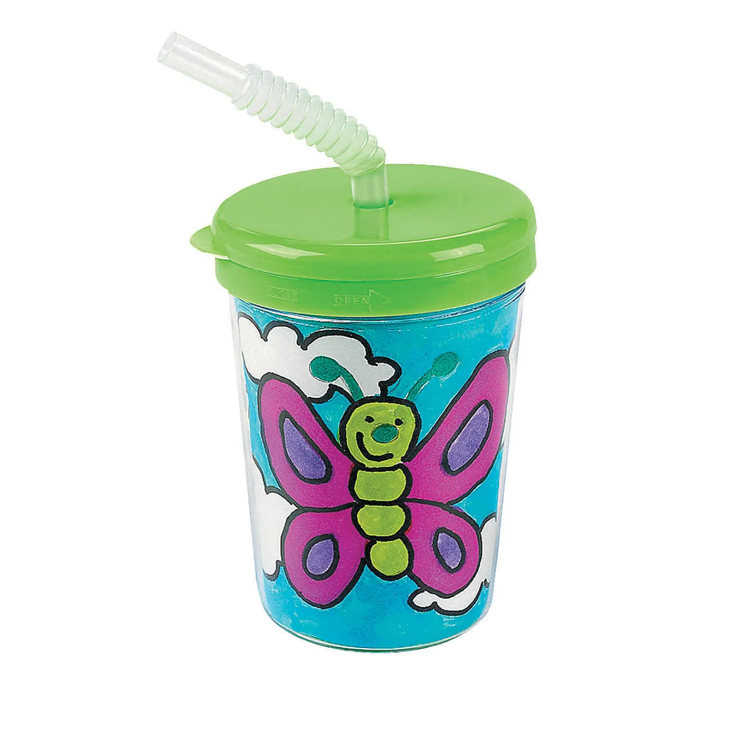 diy_bpafree_plastic_cups__1.webp Diy Bpa-Free Plastic Cups With Lids & Straws - 12 Ct.<Oriental Trading Fashion