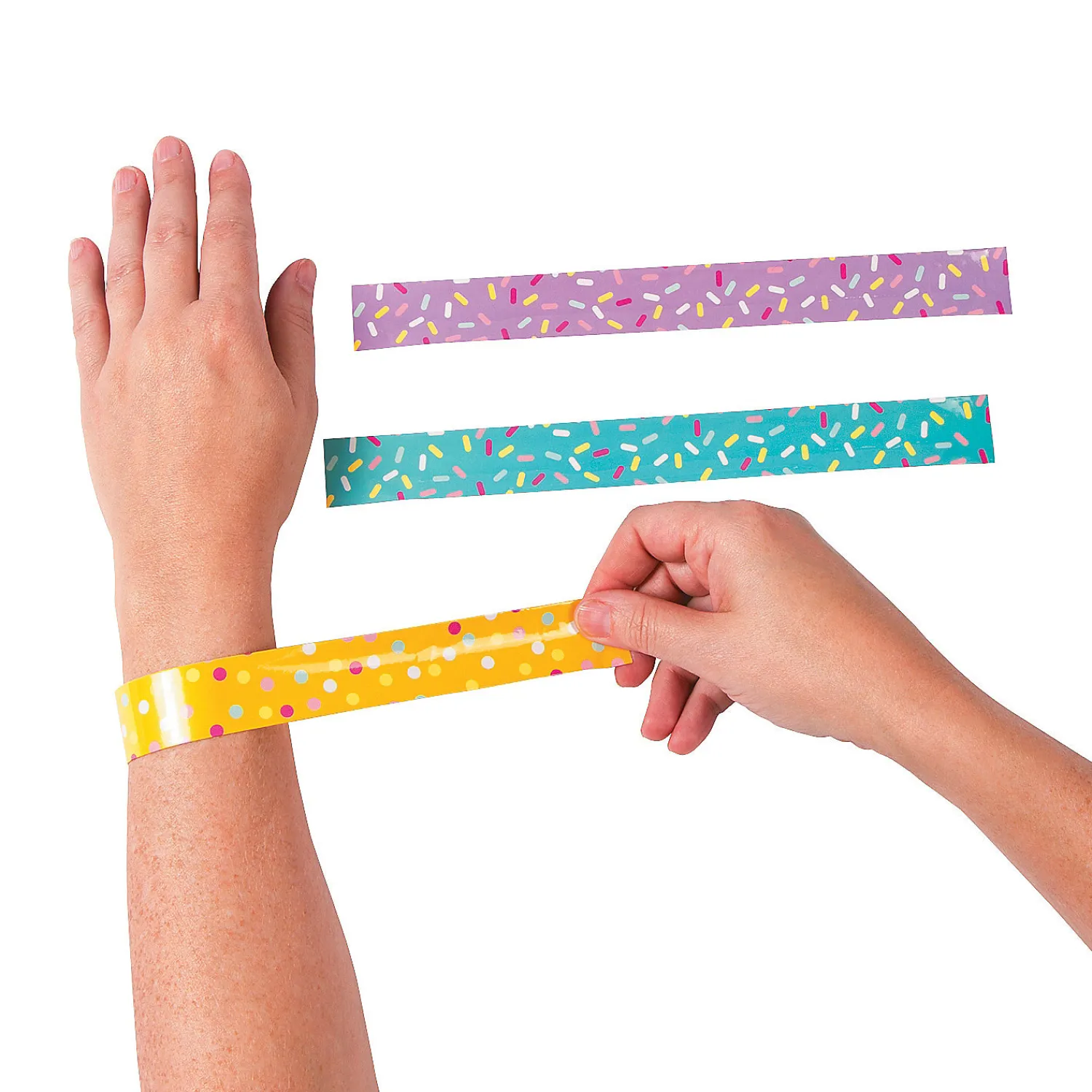 donut_sprinkles_slap_brac_0.webp Oriental Trading Bracelets*Donut Sprinkles Slap Bracelets - 12 Pc.