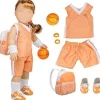 Oriental Trading Character Toys*Dress Along Dolly Basketball Uniform Outfit For American 18" Dolls (8 Pc Set) - Includes Premium Handmade Doll Clothes & Accessories - Sport Halloween Costume