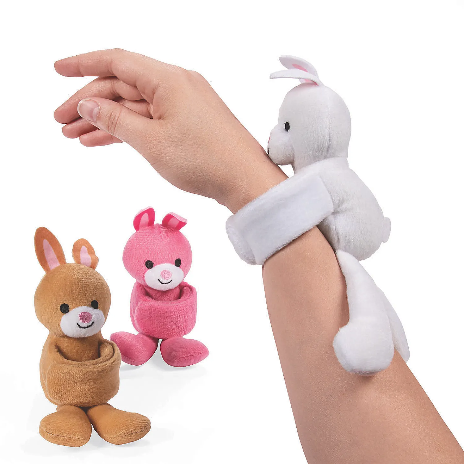 easter_hugging_stuffed_bu_0.webp Oriental Trading Fidget Toys & Spinners*Easter Hugging Stuffed Bunny Slap Bracelets - 12 Pc.