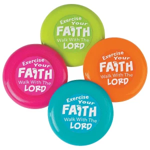 Exercise Your Faith Mini Flying Discs - 12 Pc.<Oriental Trading Clearance