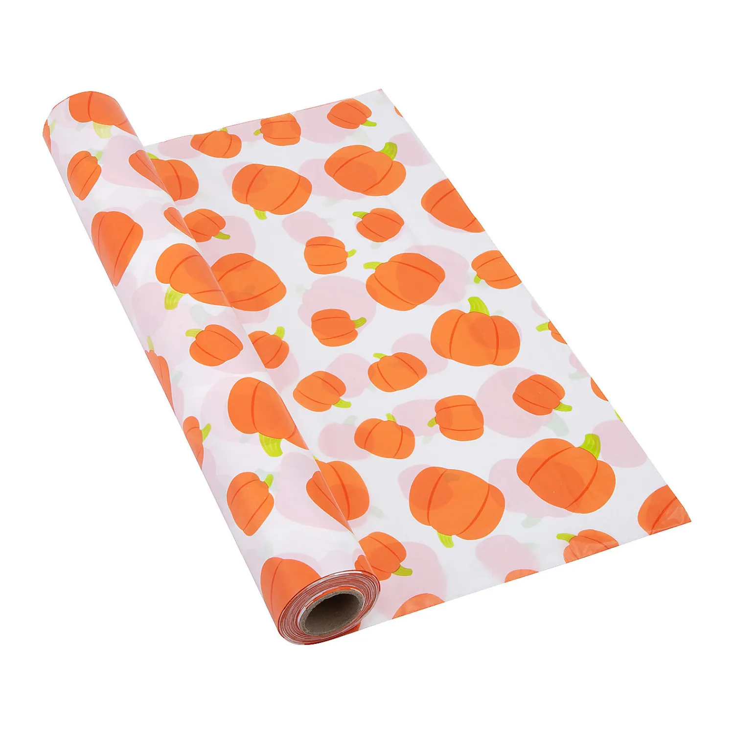 fall_pumpkin_plastic_tabl_0-1.webp Fall Pumpkin Plastic Tablecloth Roll<Oriental Trading Best