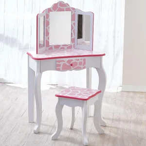 Oriental Trading Pretend Play*Fantasy Fields - Fashion Giraffe Prints Gisele Play Vanity Set - Pink / White