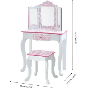 Oriental Trading Pretend Play*Fantasy Fields - Fashion Giraffe Prints Gisele Play Vanity Set - Pink / White