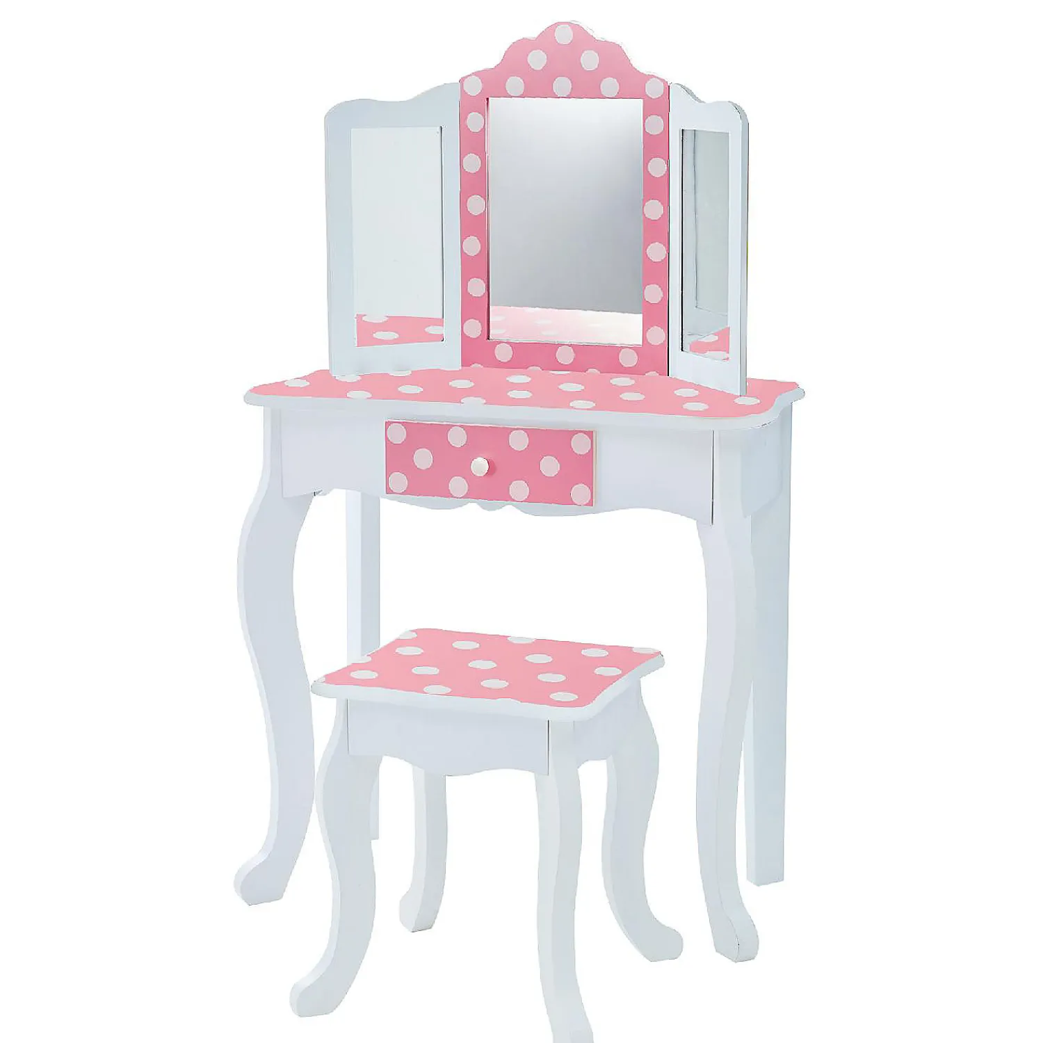 fantasy_fields__fashion_p_0.webp Oriental Trading Pretend Play*Fantasy Fields - Fashion Polka Dot Prints Gisele Play Vanity Set - Pink / White