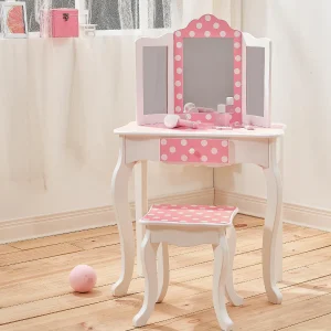 Oriental Trading Pretend Play*Fantasy Fields - Fashion Polka Dot Prints Gisele Play Vanity Set - Pink / White