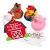 Oriental Trading Character Toys*Farm Rubber Duck Valentine Exchanges With Card For 12