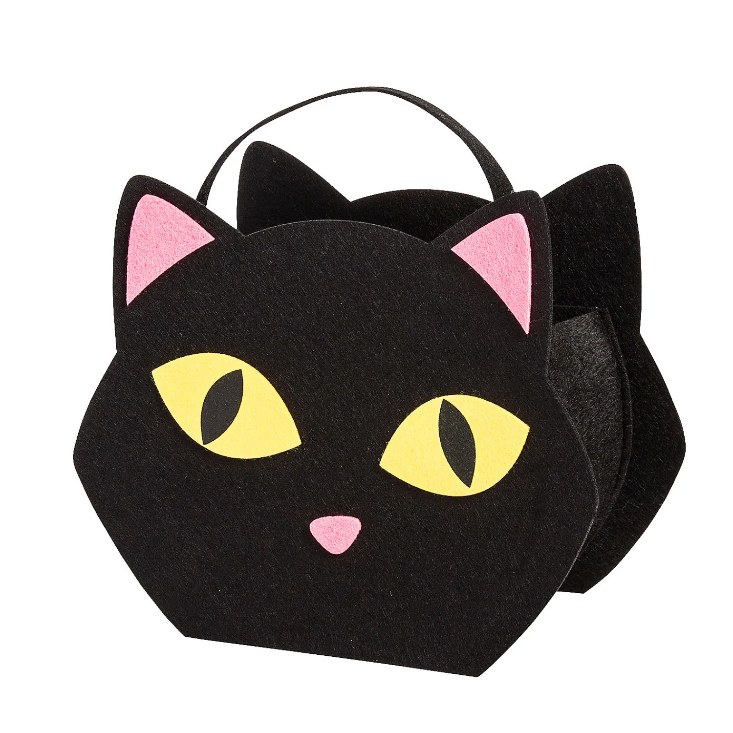 felt_black_cat_trickortre_0.webp Felt Black Cat Trick-Or-Treat Basket<Oriental Trading New