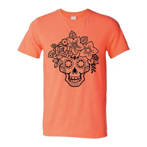 Floral Sugar Skull Adult's T-Shirt<Oriental Trading Clearance