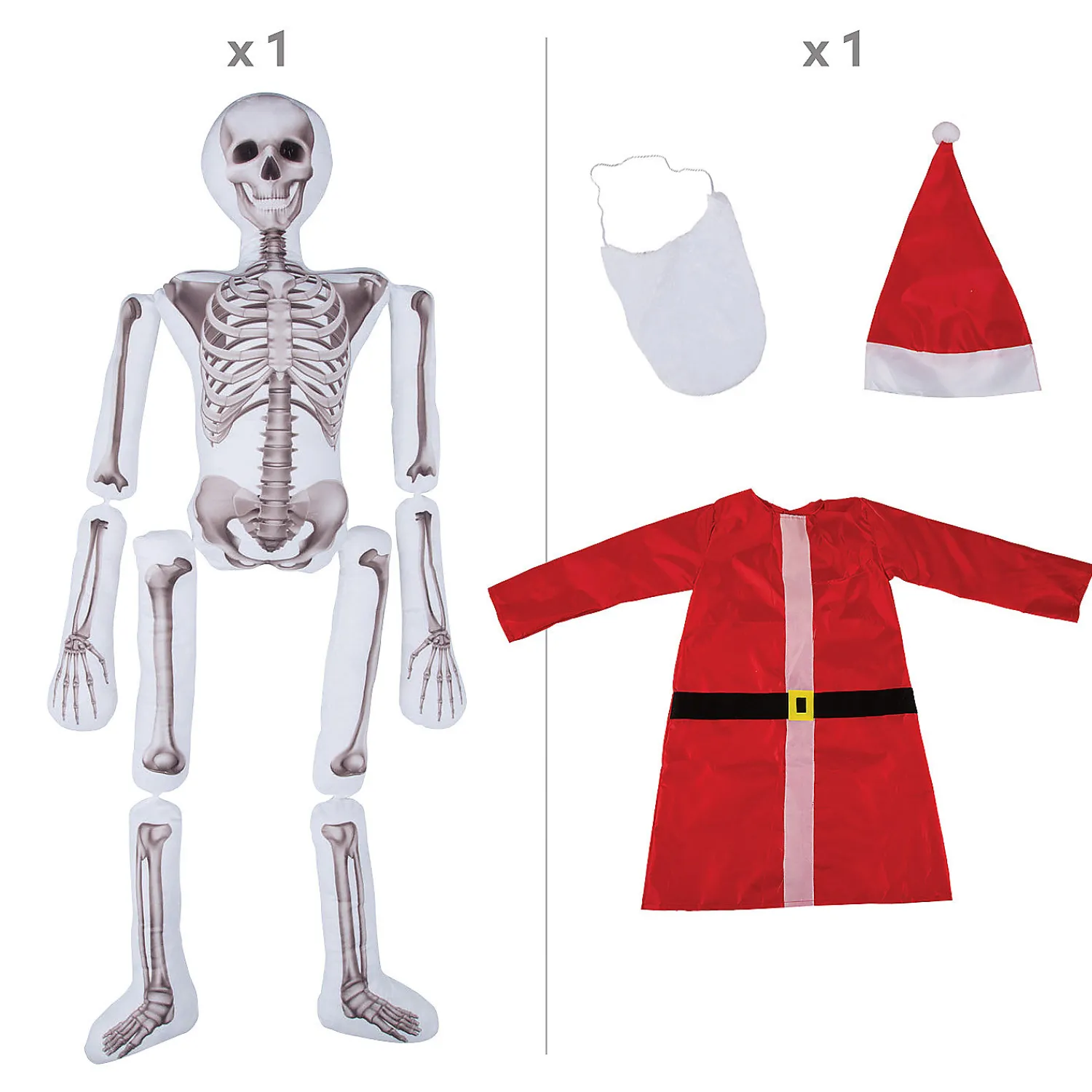 foot_skeleton_plush_santa_1.webp 5-Foot Skeleton Plush Santa Outfit Kit - 4 Pc.<Oriental Trading Hot