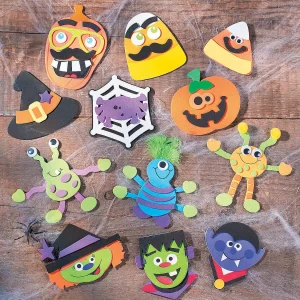 Funny Halloween Face Magnet Craft Kit - Makes 12<Oriental Trading New